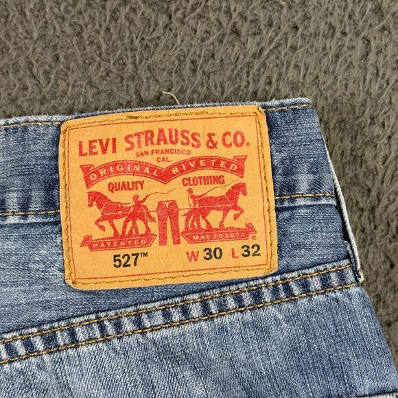 Levis 527 Jeans Mens 29x32 Blue Bootcut Light Wash Denim Pants Cowboy Western - Picture 15 of 16